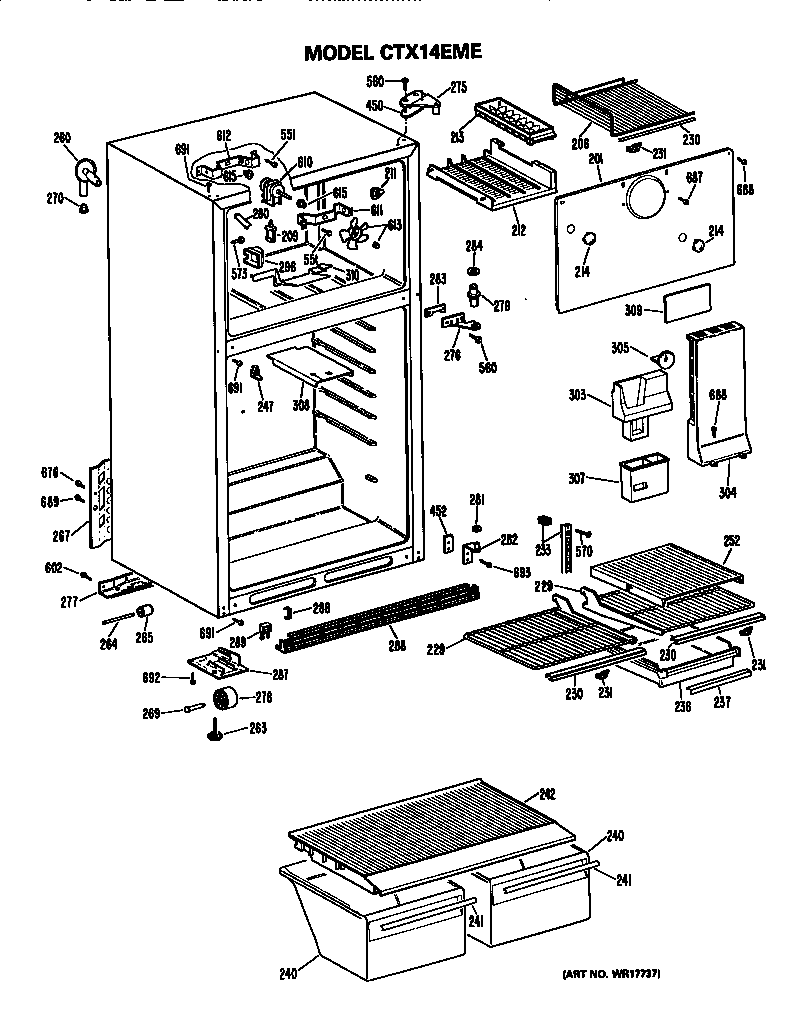 Hotpoint CTX14EMERAD cabinet parts diagram