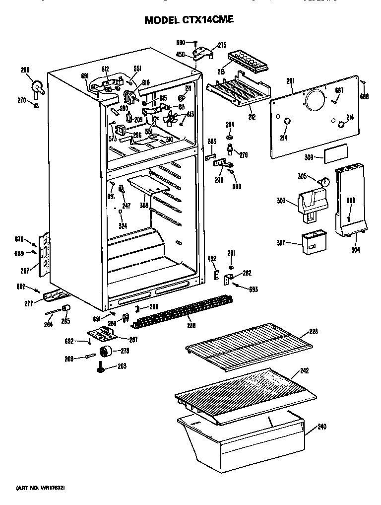 Hotpoint CTX14CMELWH cabinet parts diagram