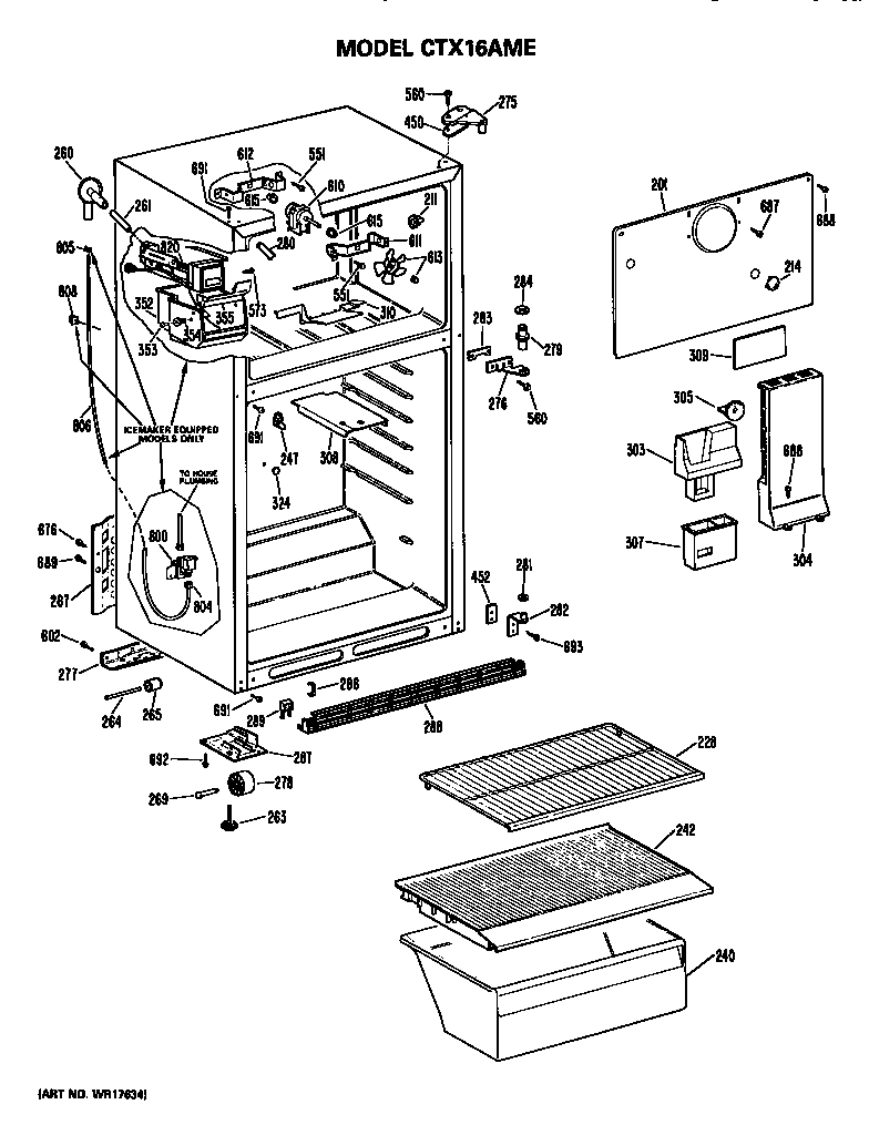 Hotpoint CTX16AMERAD cabinet parts diagram
