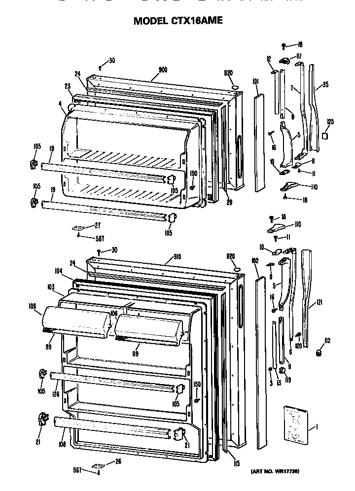 Hotpoint CTX16AMERAD doors diagram