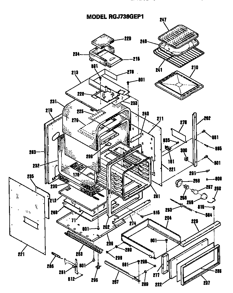 Hotpoint RGJ736GEP1BG oven diagram