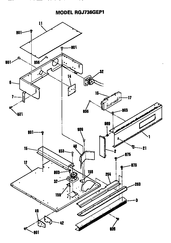 Hotpoint RGJ736GEP1BG control panel diagram