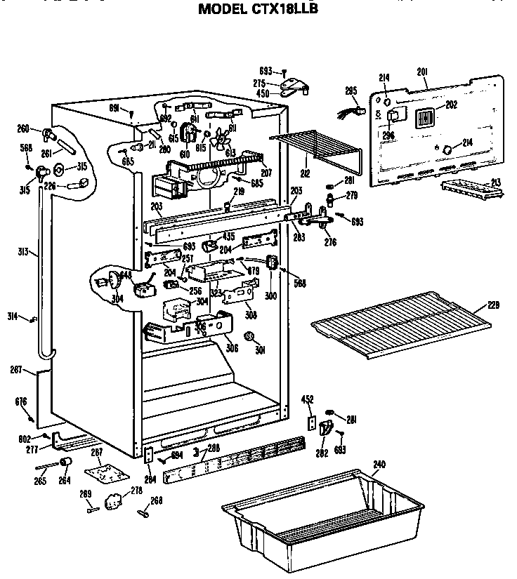 Hotpoint CTX18LLBRWH cabinet parts diagram