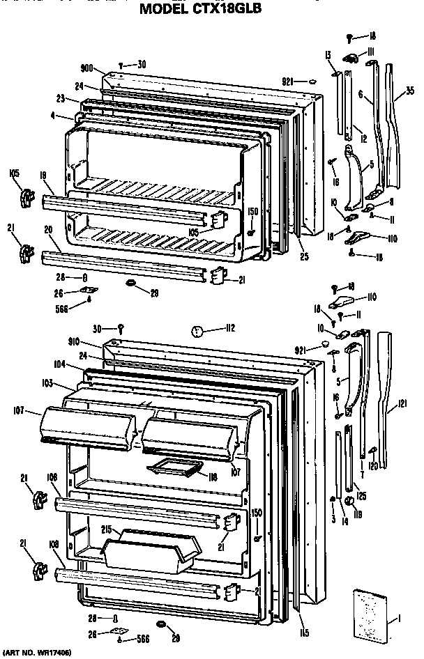Hotpoint CTX18GLBRAD doors diagram
