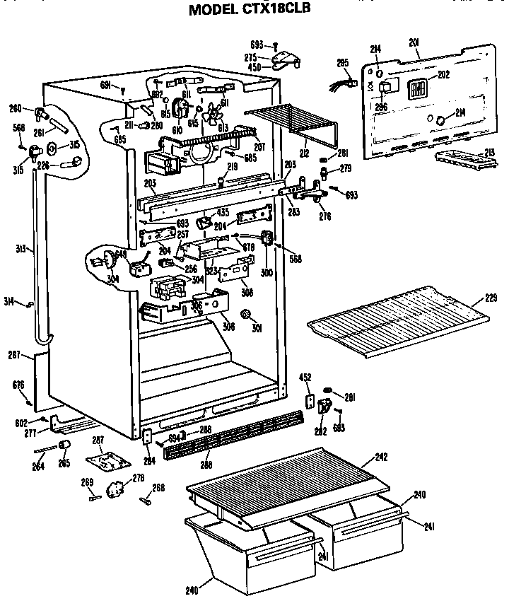 Hotpoint CTX18CLBLWH cabinet parts diagram