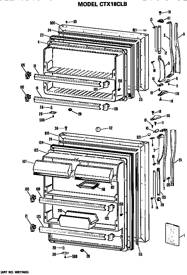 Hotpoint CTX18CLBLWH doors diagram