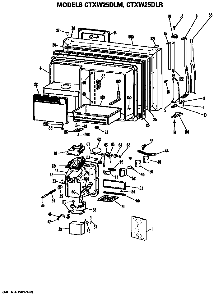 Hotpoint CTXW25DLRRWH freezer door diagram