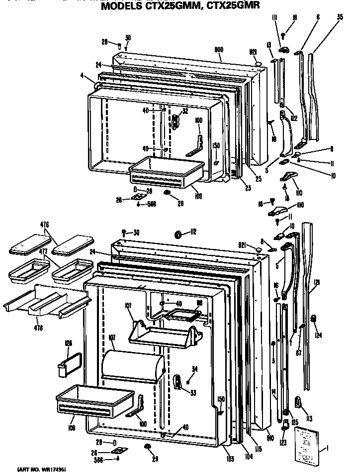 Hotpoint CTX25GMMRWH doors diagram