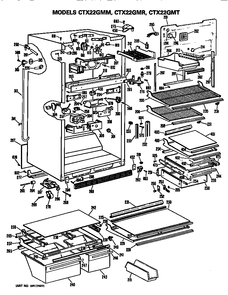 Hotpoint CTX22GMRRWH cabinet parts diagram