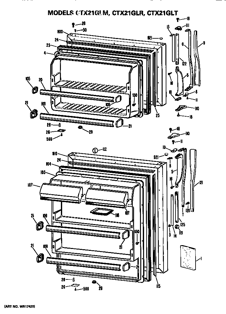Hotpoint CTX21GLRRAD doors diagram
