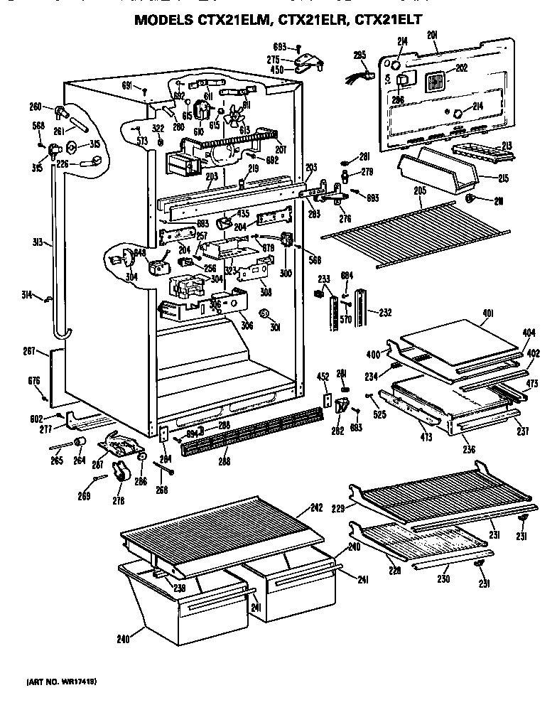 Hotpoint CTX21ELRRAD cabinet parts diagram