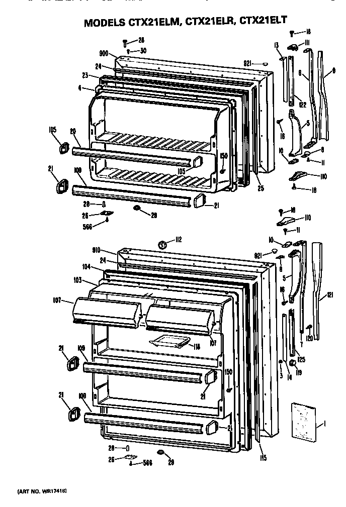 Hotpoint CTX21ELRRAD doors diagram