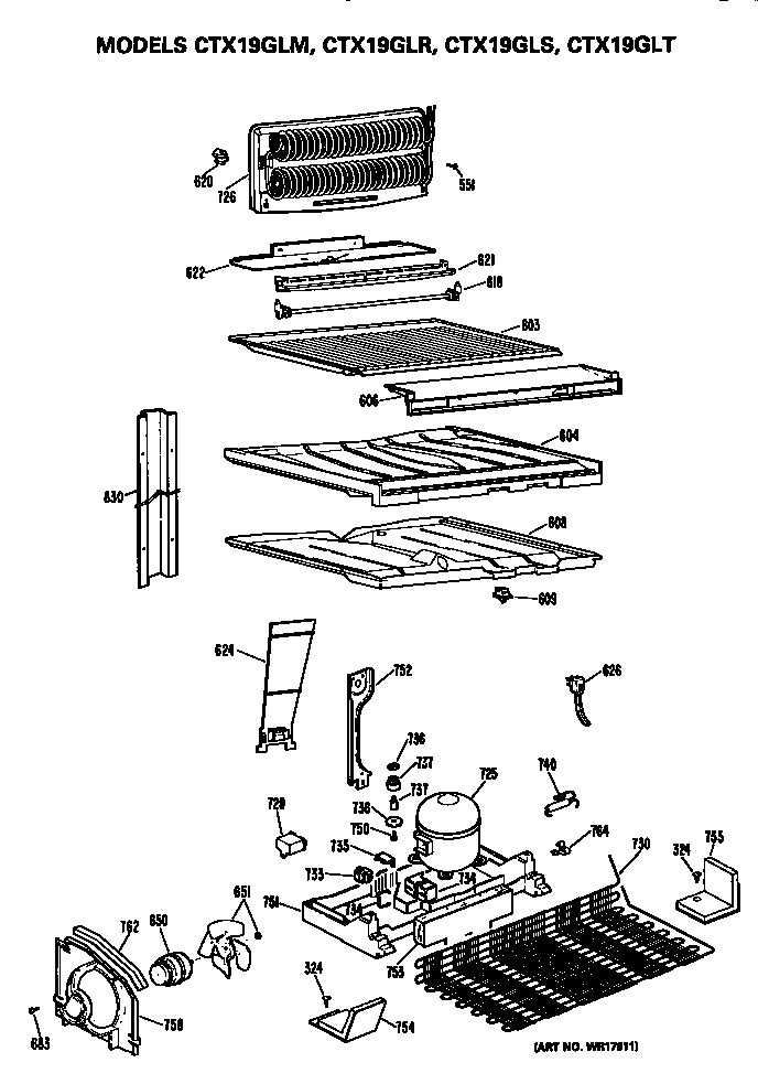 Hotpoint CTX19GLRRWH unit parts diagram