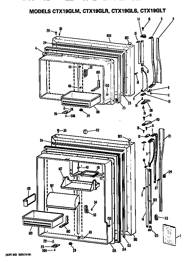 Hotpoint CTX19GLRRWH doors diagram