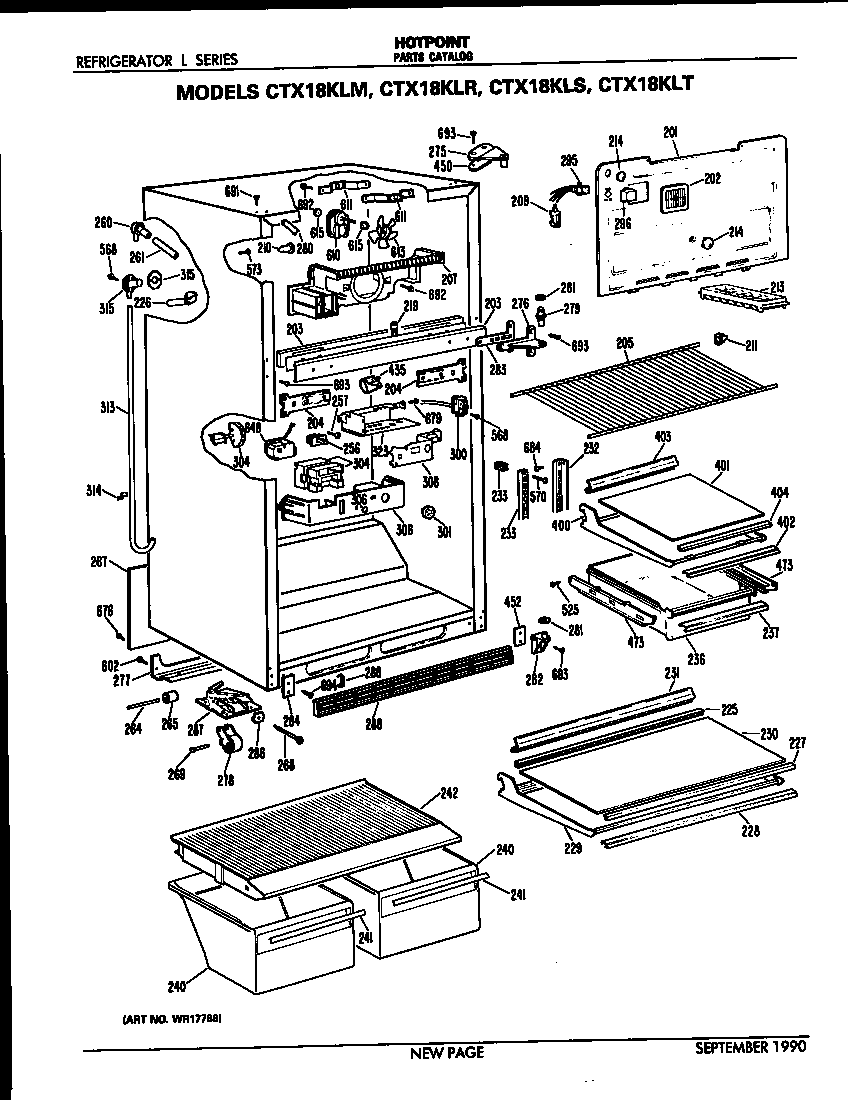 Hotpoint CTX18KLMRWH cabinet parts diagram