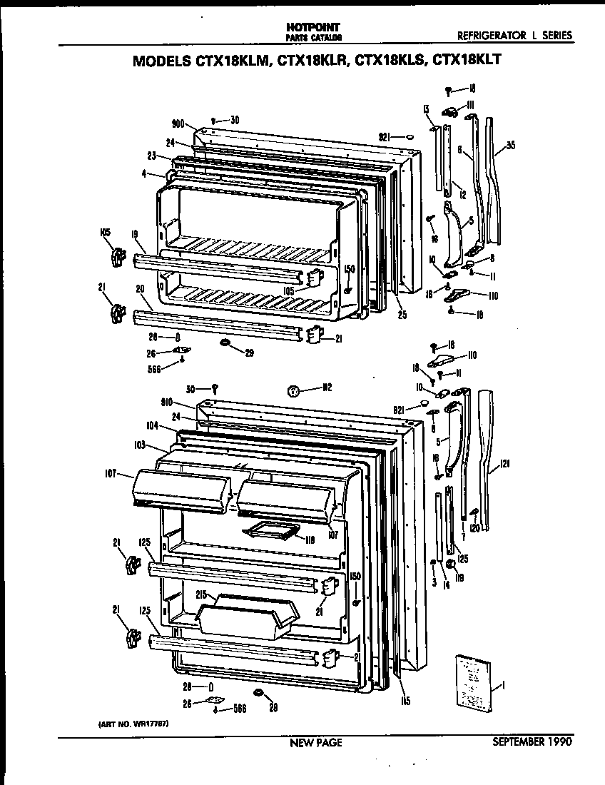 Hotpoint CTX18KLMRWH doors diagram