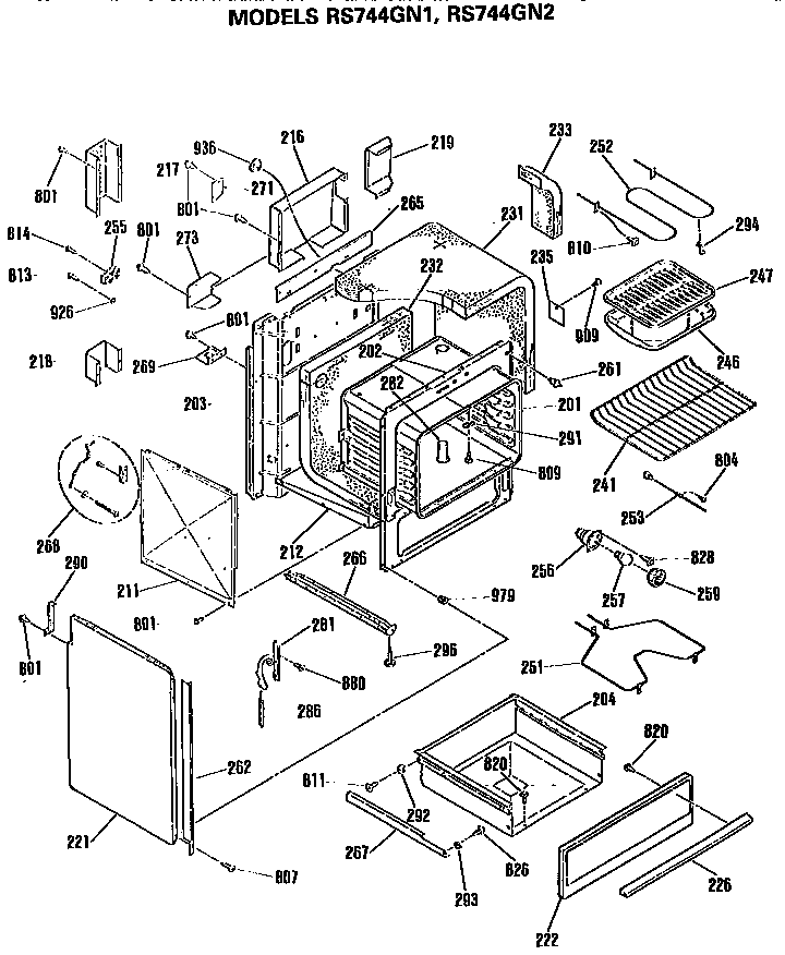 Hotpoint RS744GN1 body diagram