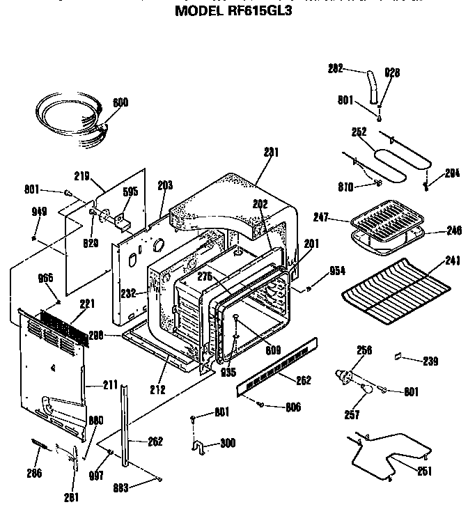 Hotpoint RF615GL3 body diagram