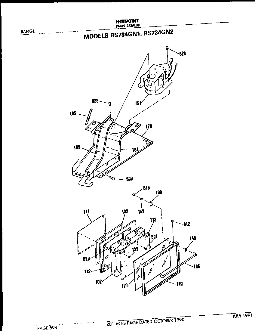 Hotpoint RS734GN2 door and lock diagram