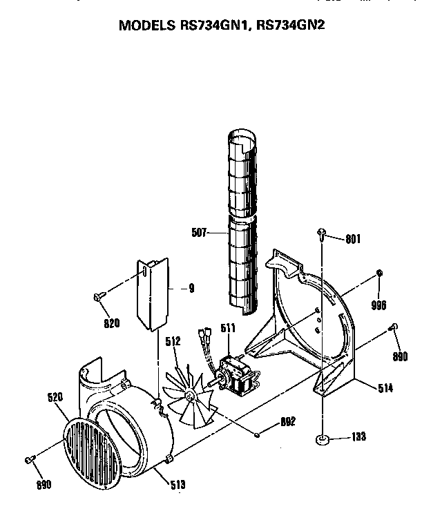 Hotpoint RS734GN2 exhaust diagram