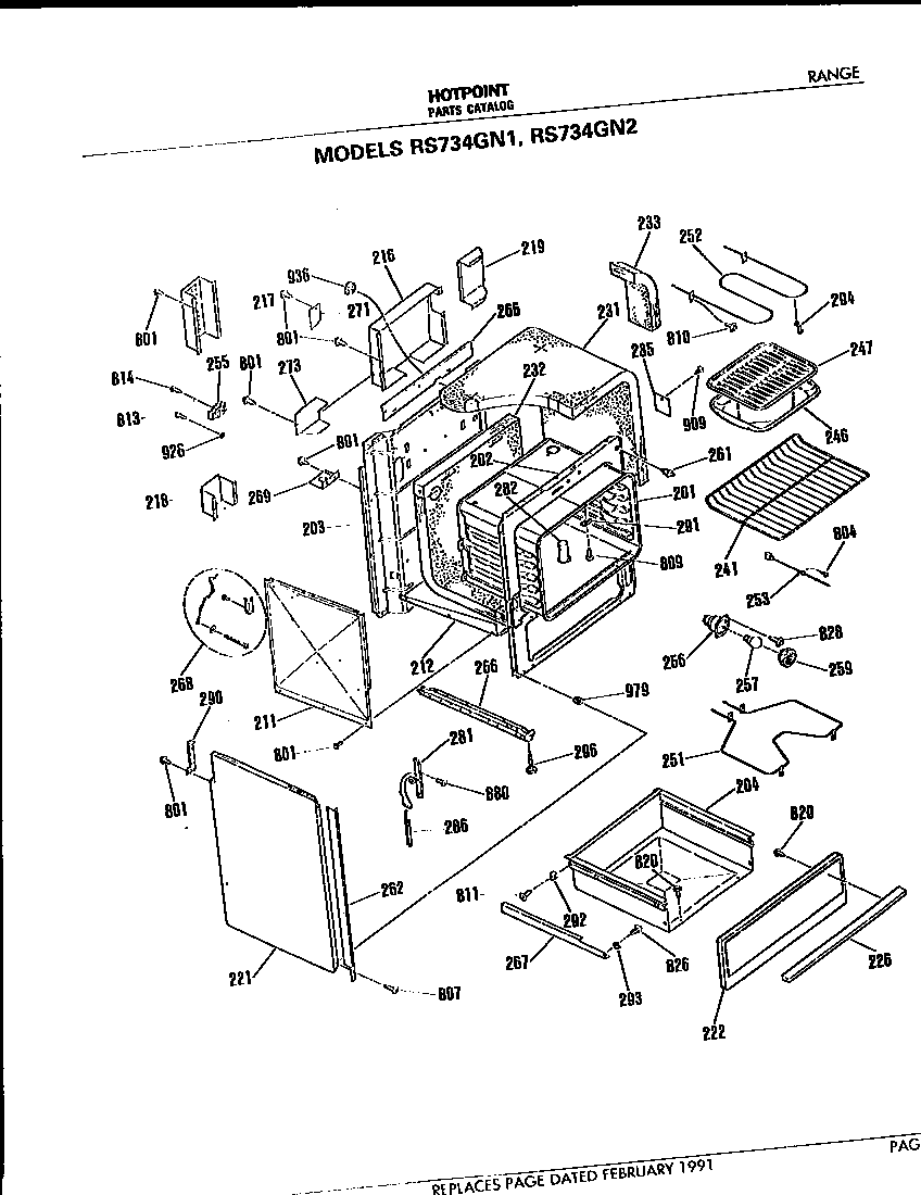 Hotpoint RS734GN2 body diagram