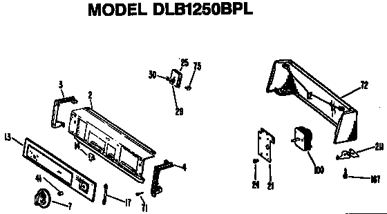 Hotpoint DLB1550BPL backsplash for dlb1250bpl only diagram