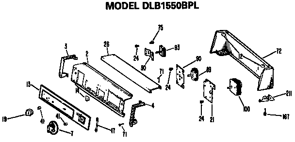 Hotpoint DLB1550BPL backsplash for dlb1550bpl only diagram
