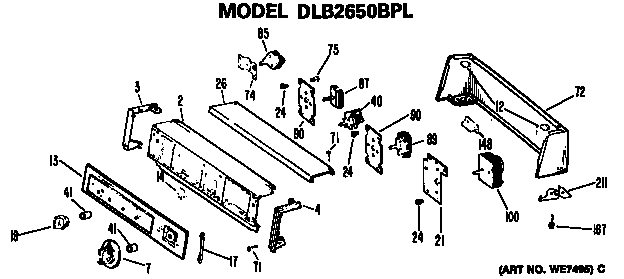 Hotpoint DLB1550BPL backsplash for dlb2650bpl only diagram