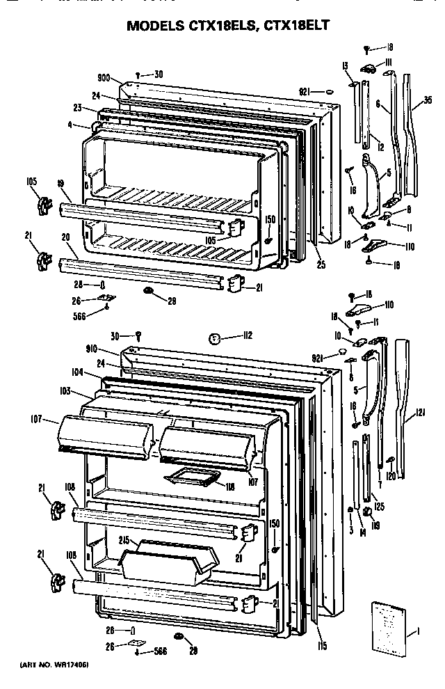 Hotpoint CTX18ELTRAD doors diagram