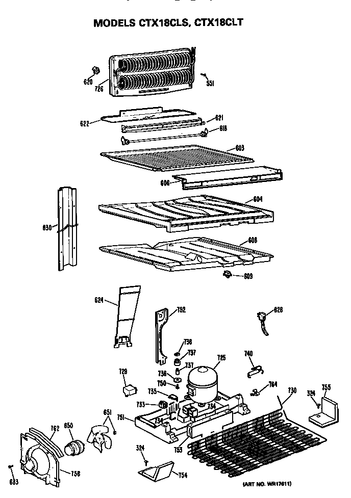 Hotpoint CTX18CLTRAD unit parts diagram