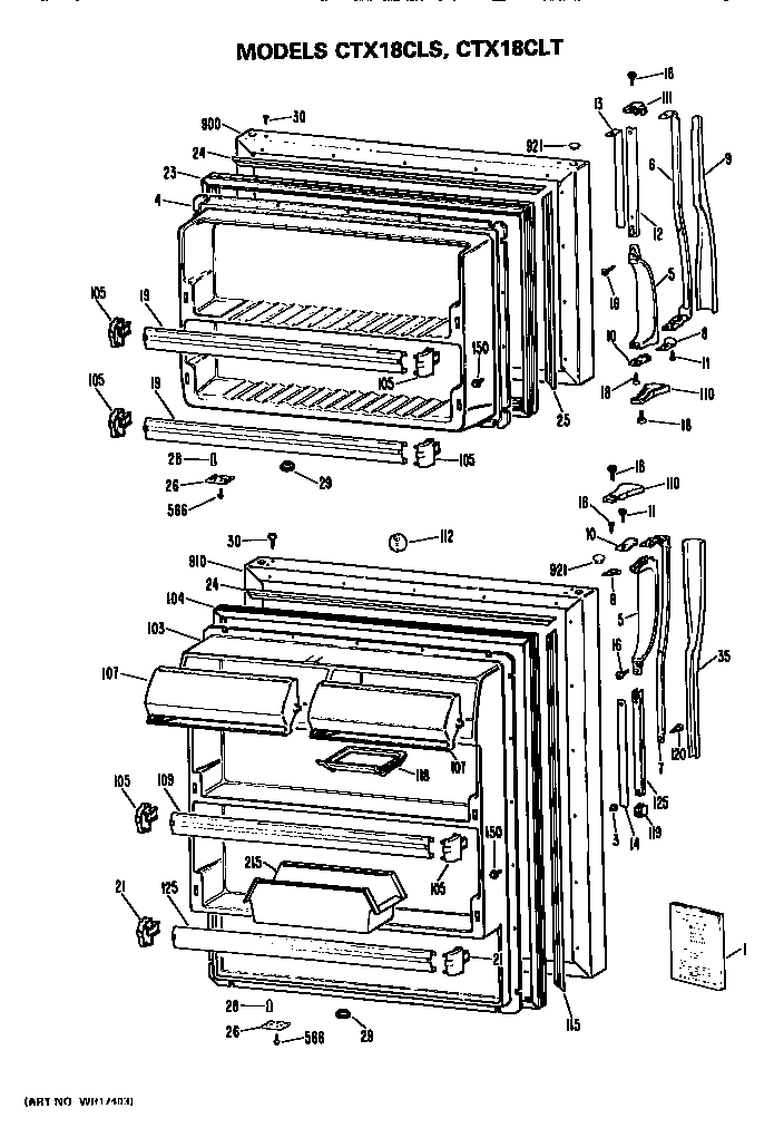 Hotpoint CTX18CLTRAD doors diagram