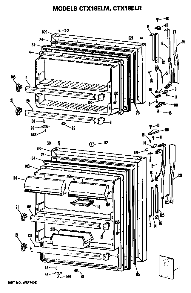 Hotpoint CTX18ELRRHA doors diagram