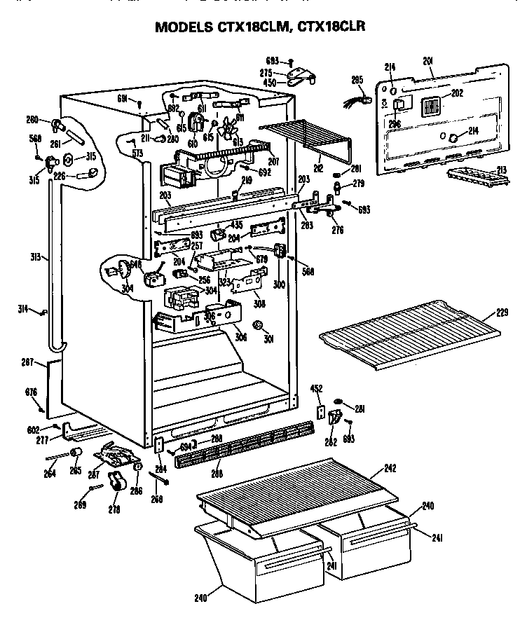 Hotpoint CTX18CLRRWH cabinet parts diagram