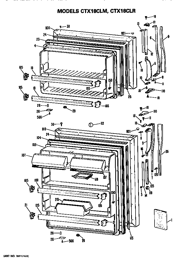 Hotpoint CTX18CLRRWH doors diagram