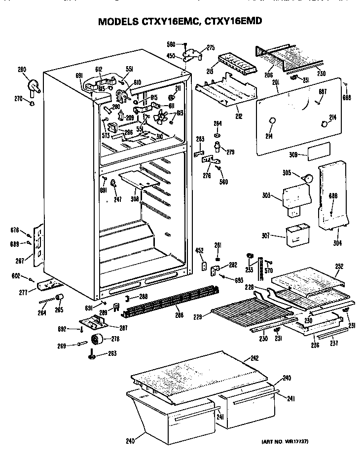 Hotpoint CTXY16EMDRAD cabinet parts diagram