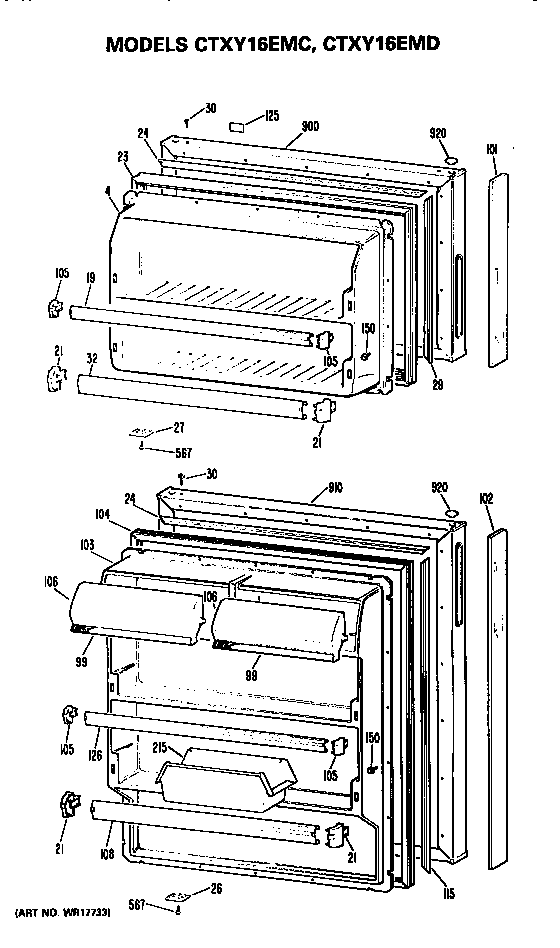 Hotpoint CTXY16EMDRAD doors diagram