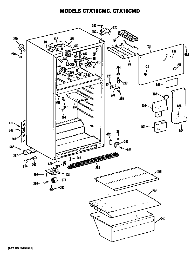 Hotpoint CTX16CMCLWH cabinet parts diagram