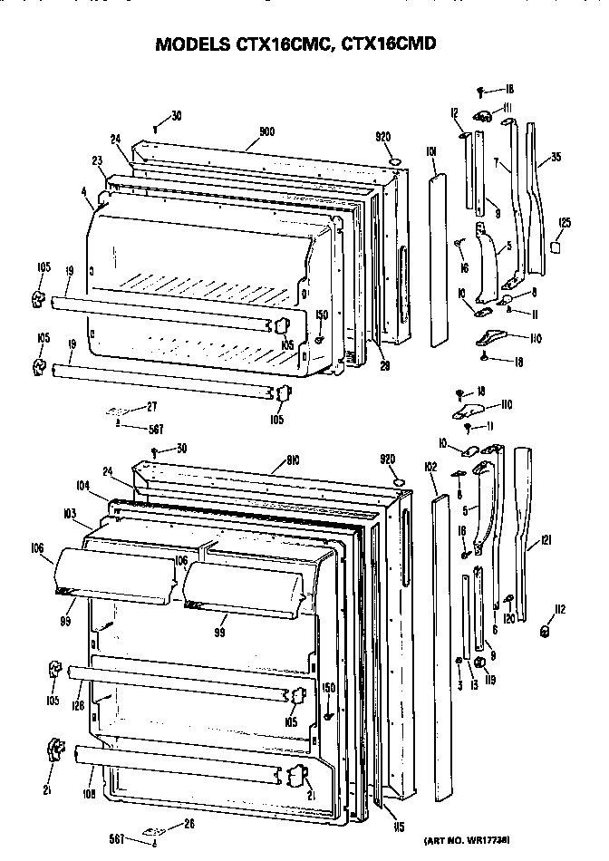Hotpoint CTX16CMCLWH doors diagram