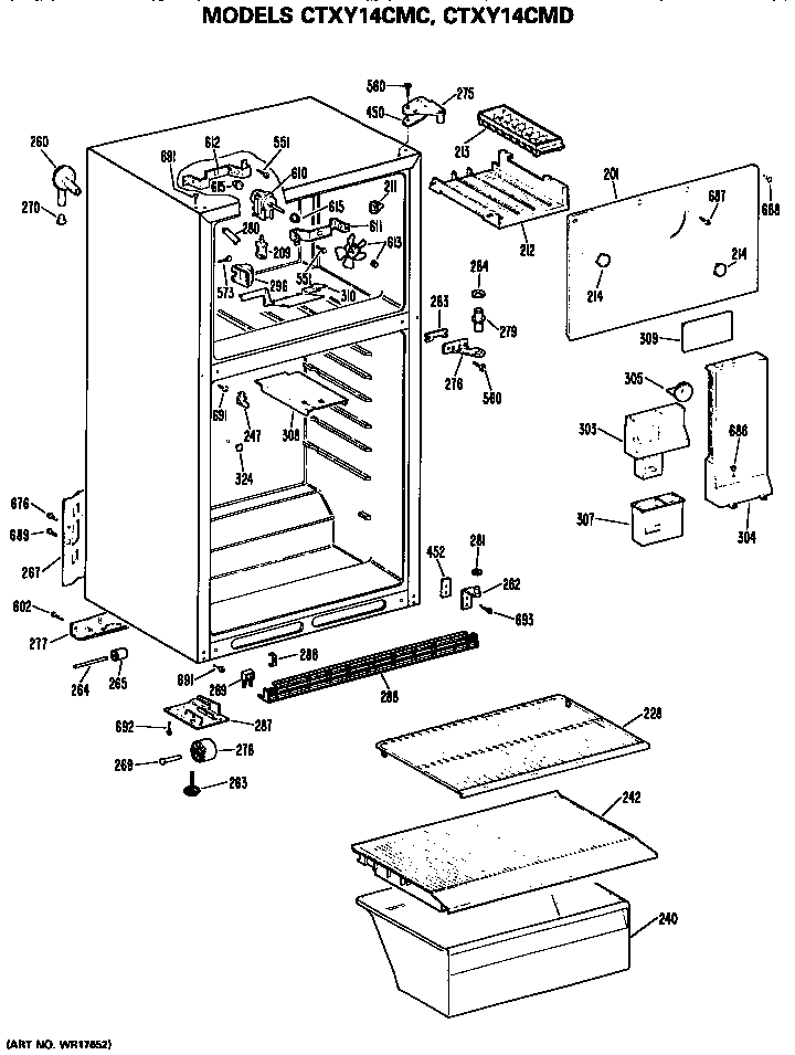 Hotpoint CTXY14CMCLAD cabinet parts diagram