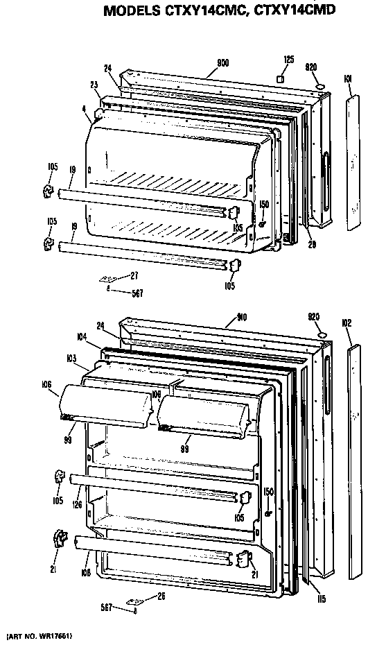 Hotpoint CTXY14CMCLAD doors diagram