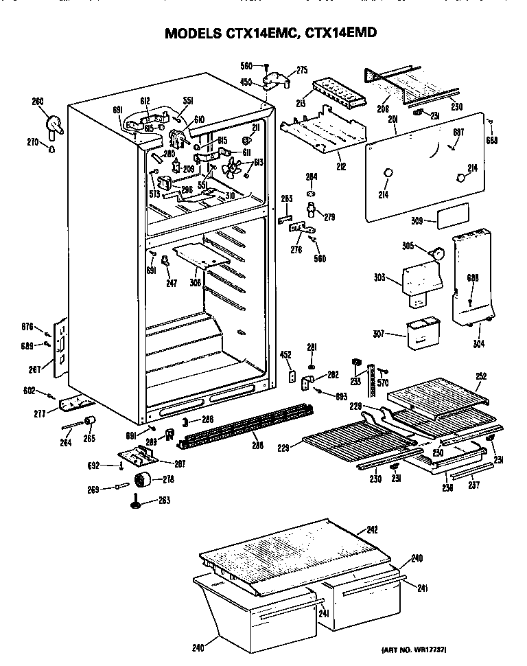 Hotpoint CTX14EMCRAD cabinet parts diagram