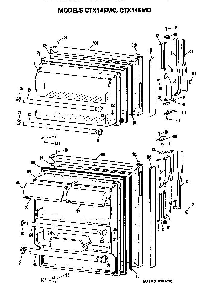 Hotpoint CTX14EMCRAD doors diagram