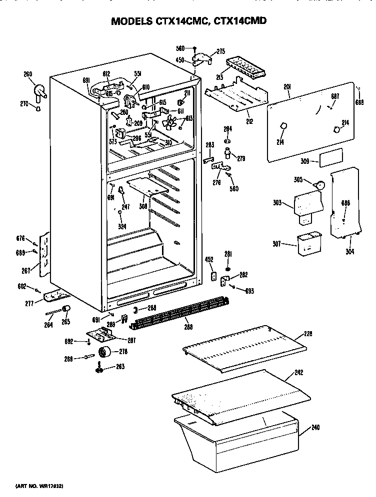 Hotpoint CTX14CMCLWH cabinet parts diagram