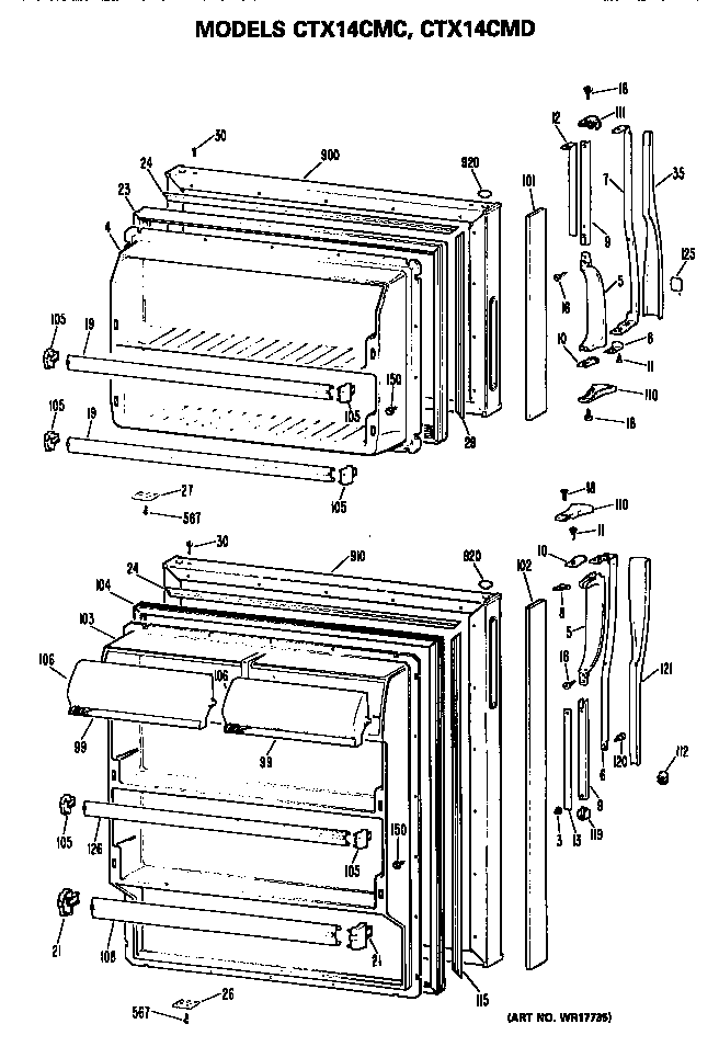 Hotpoint CTX14CMCLWH doors diagram