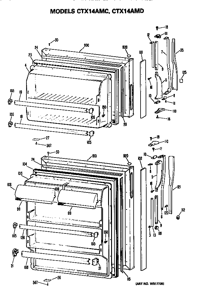 Hotpoint CTX14AMCRWH doors diagram
