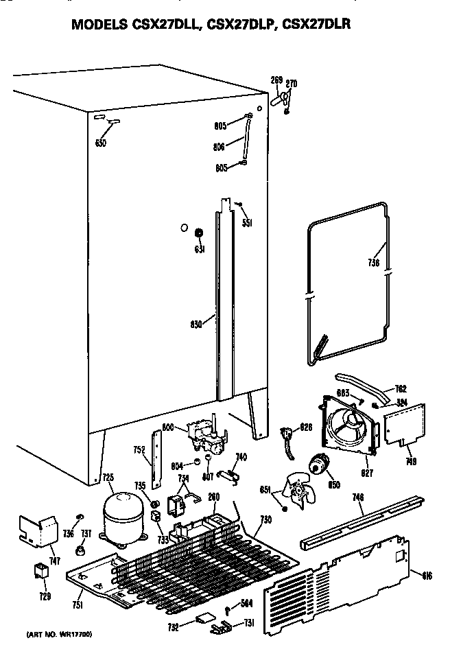 Hotpoint CSX27DLP unit parts diagram