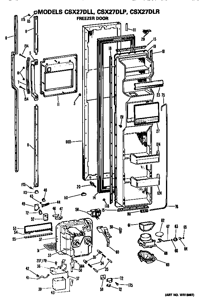Hotpoint CSX27DLP freezer door diagram