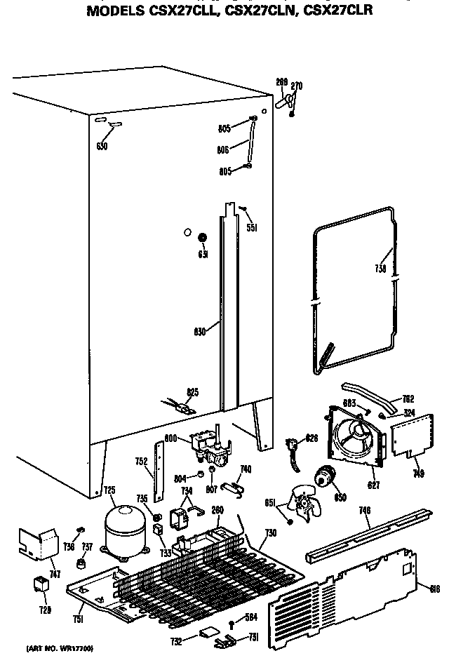 Hotpoint CSX27CLR unit parts diagram