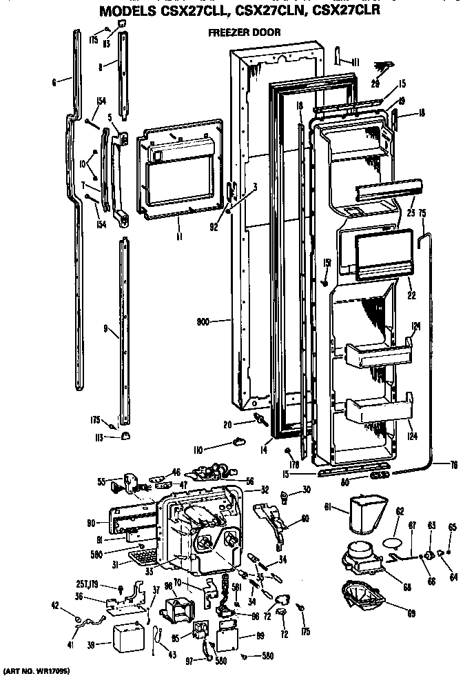Hotpoint CSX27CLR freezer door diagram