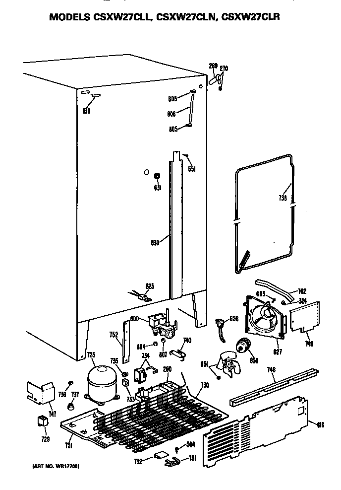 Hotpoint CSXW27CLL unit parts diagram